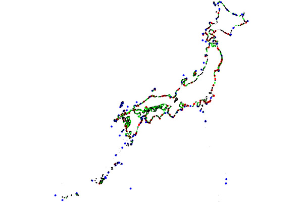 全国の漁港をマッピングすると、日本列島の形ができあがる